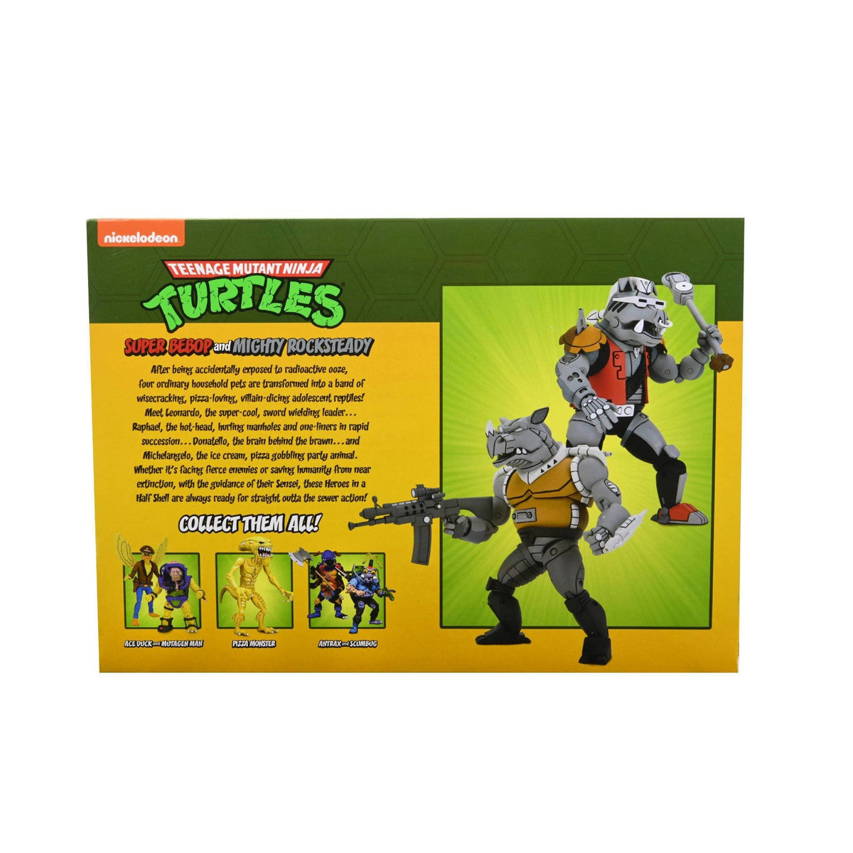 NECA TMNT Cartoon Super Bebop y Mighty Rocksteady EXCLUSIVA