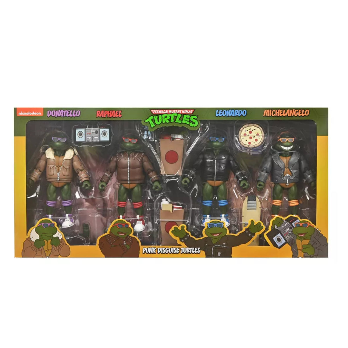NECA TMNT Cartoon Ultimate Punk Disguise Turtles EXCLUSIVA