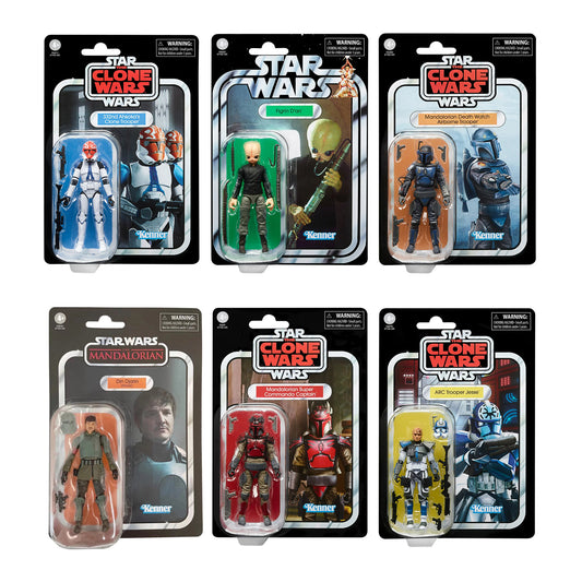 Star Wars The Vintage Collection Wave 11 (ARC Trooper Jesse/Din Djarin (Morak)/Mandalorian Death Watch Trooper/Figrin D'an (Cantina Band)/332nd Ahsoka's Clone Trooper/Mandalorian Super Commando Captain)