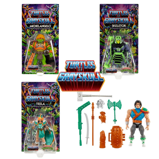 Masters of the Universe Origins Turtles of Grayskull Figure Wave 3 (Michelangelo/Skeletor/Teela/Casey Jones) 2do Pago