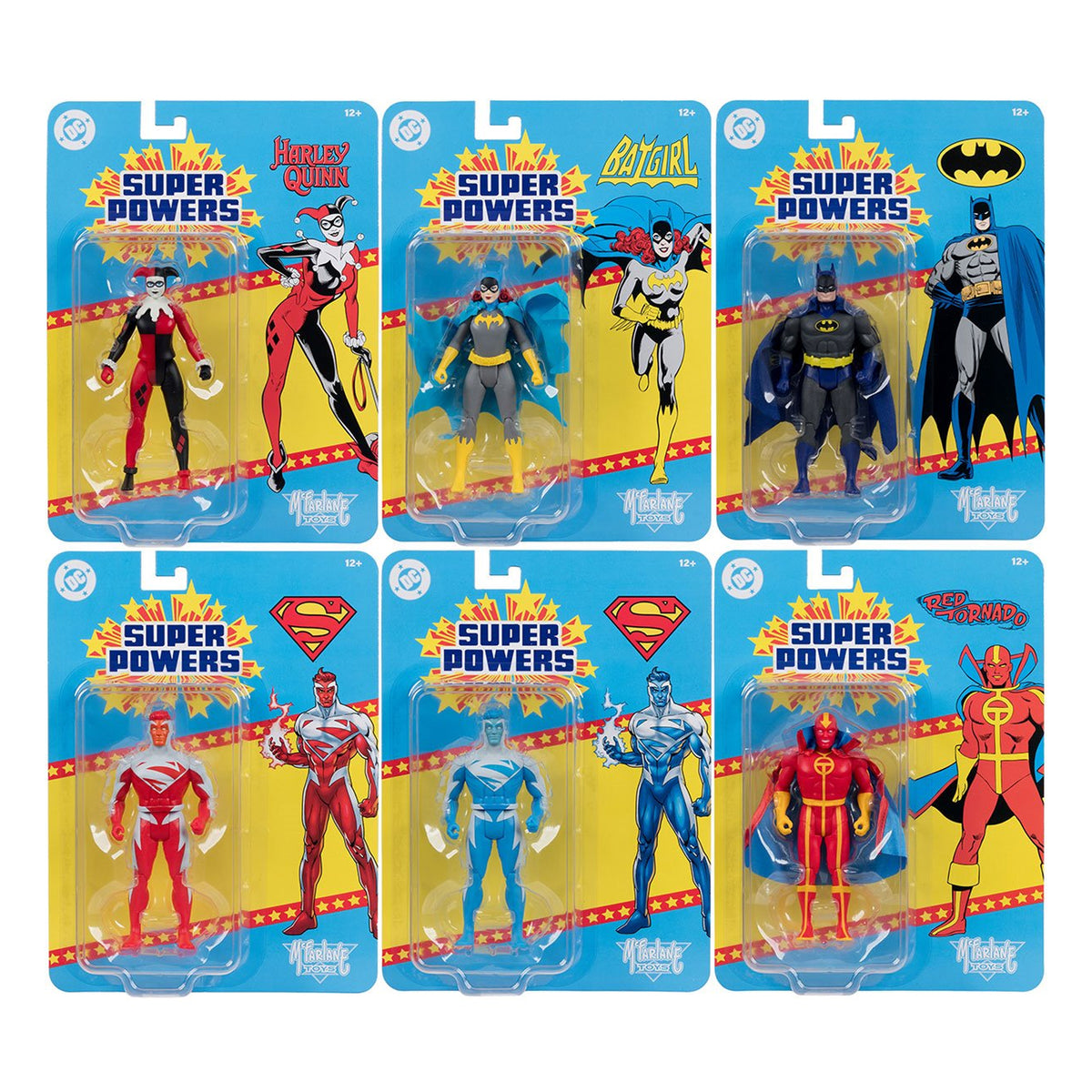 Super Powers Wave 15 (Batgirl/Batman 1990/Red Tornado/Superman Blue/Superman Red/Harley Quinn)